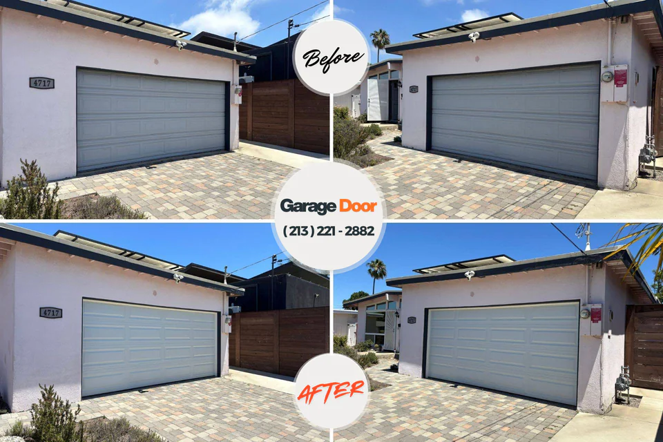 Before and after: garage door repair La Puente, CA